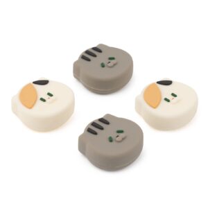 geekshare silicone big face cat thumb grip caps, compatible with nintendo switch/oled/switch lite