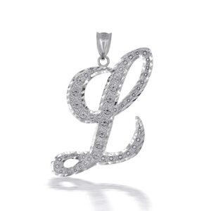 certified 925 sterling silver script letter l initial charm pendant