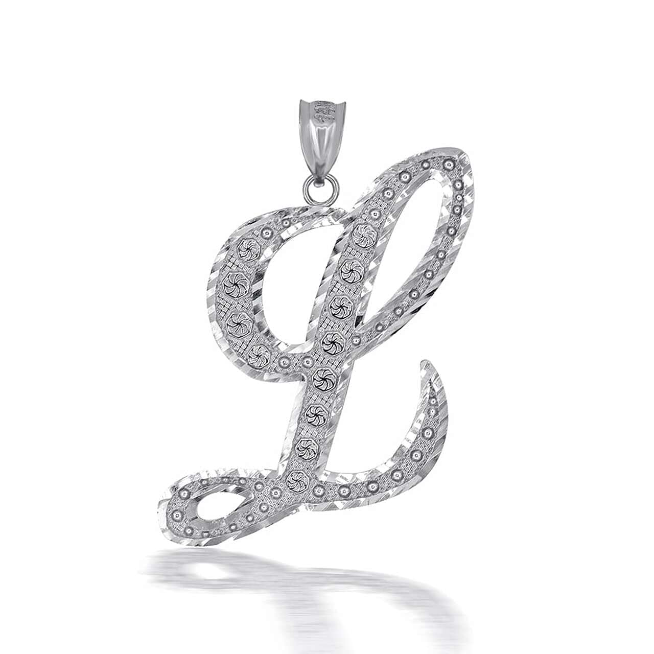 Certified 925 Sterling Silver Script Letter L Initial Charm Pendant