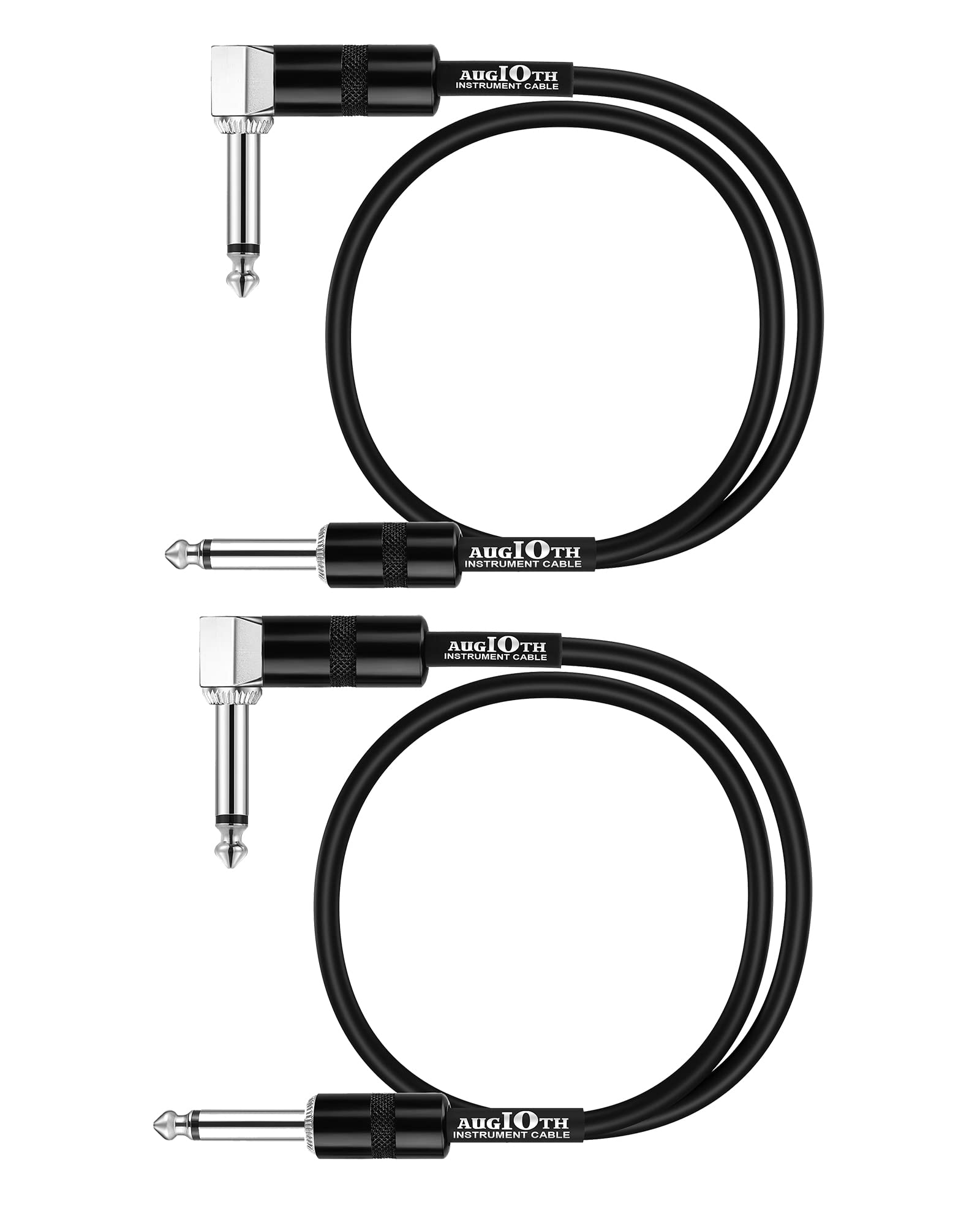 Augioth 12 Inch Guitar Patch Cable 30 CM Performance Guitar Effect Pedal Cables Straight to Angled 2Pack