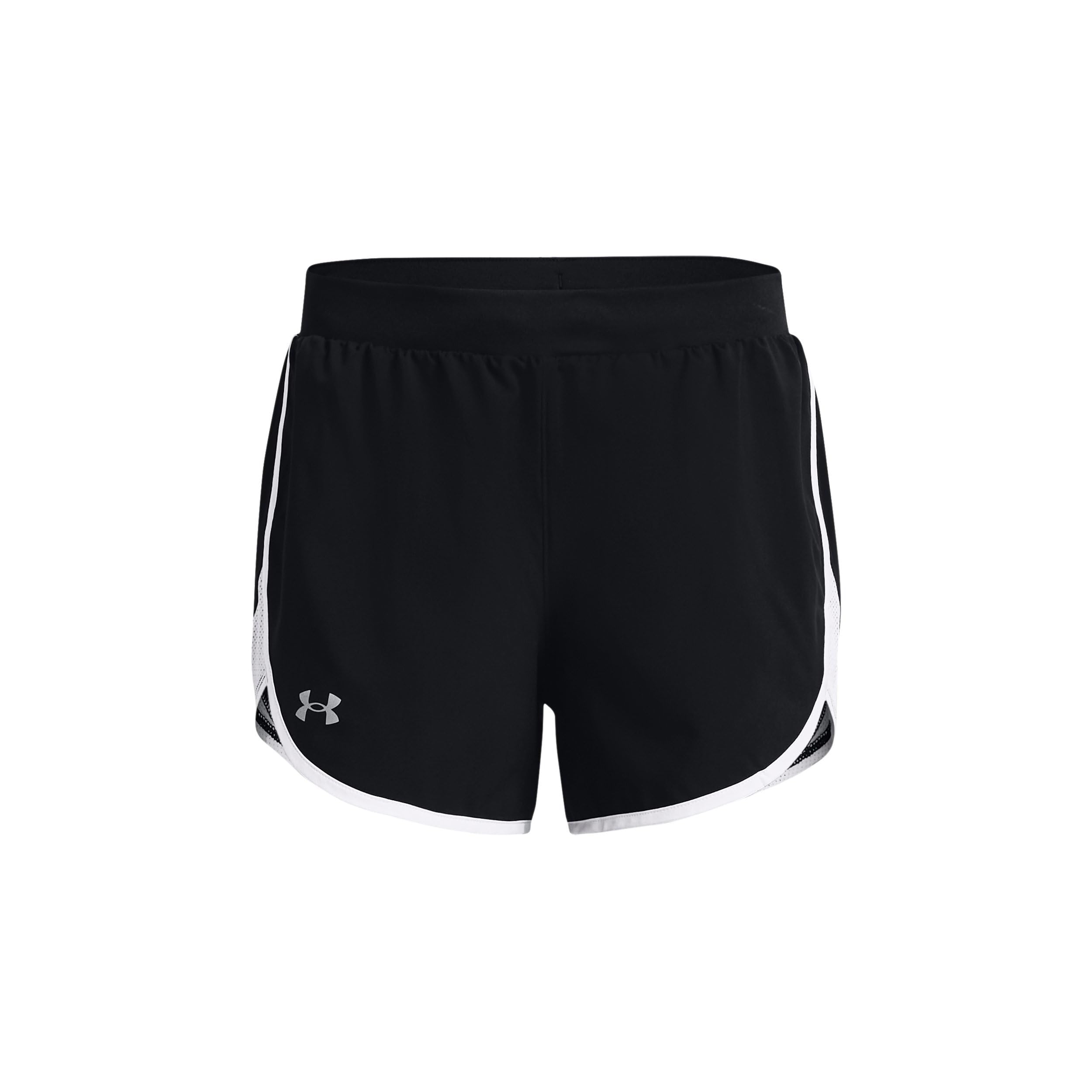 Under Armour Women's Fly by Elite 5'' Shorts, Black (001)/Electro Pink, Medium