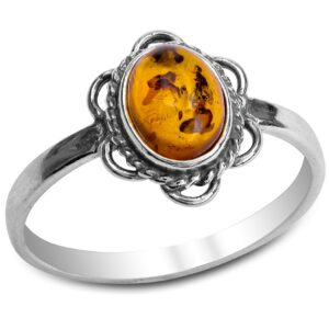 ian and valeri co. amber sterling silver victorian style small oval ring