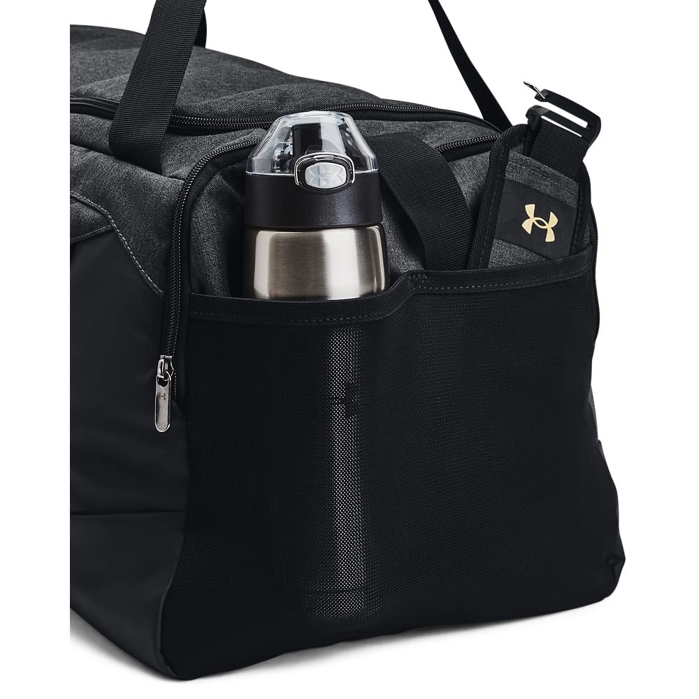 Under Armour Unisex-Adult Undeniable 5.0 Duffle , Black Medium Heather (002)/Metallic Gold , Medium