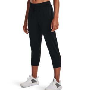 under armour women's heatgear armour capri, black (001)/jet gray, medium