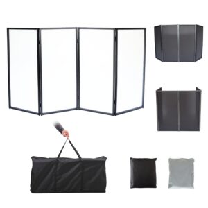 Sardoxx DJ Facade DJ Booth White&Black w/Carry Bag Portable DJ Event Facade Foldable Cover Screen Front Board Video Light Projector Display Scrim Panel