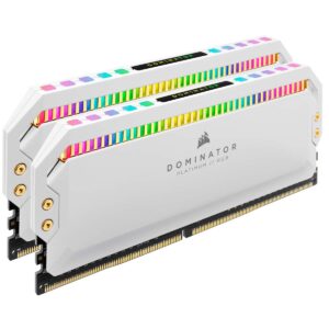 CORSAIR Dominator Platinum RGB 32GB (2x16GB) DDR4 3200 (PC4-25600) C16 1.35V Desktop Memory - White