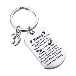 wsnang mommy to be keychain new mom gift baby announcement jewelry gift i may just be a bump i love you mommy keychain (mommy dt)