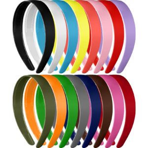 16 pieces plastic headbands with teeth simple hard headbands wide anti-slip hair bands craft headband hoops for women girls diy hair accessories (1 inch, classic color)