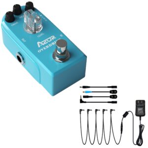 azor pedal power adapter with overdrive guitar effect pedal, classical pedal with true bypass blue ap-308