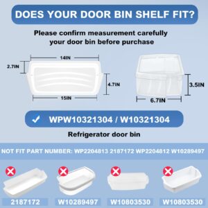 [UPGRADE] WPW10321304 Refrigerator Door Shelf Replacement Compatible with Whirlpool Fridge Door Bin WRS325FDAM04 WRS325FDAM02 WSF26C3EXF01 WRS325FDAM01 ED5FVGXWS07 - Replace AP6019471 2179574 2179575