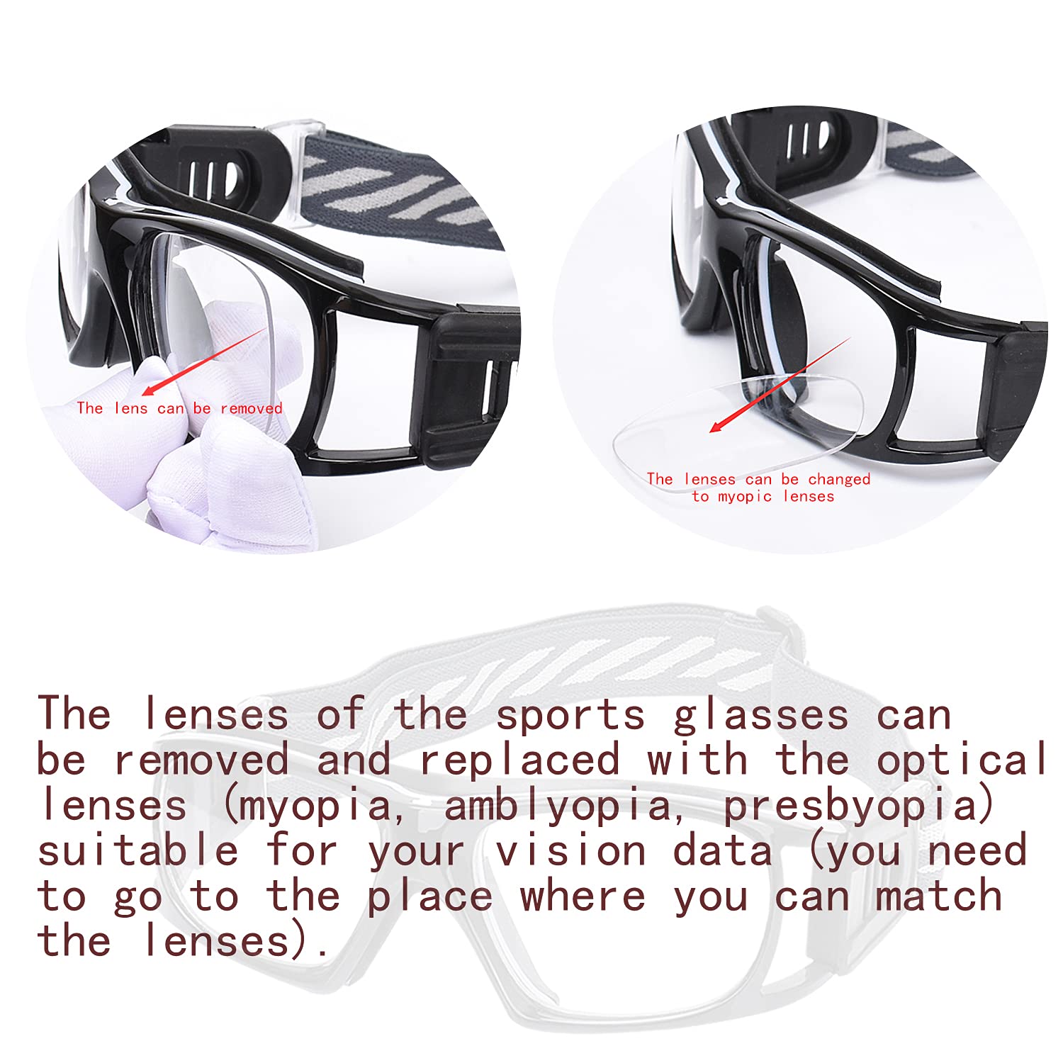 SooGree Sport Glasses for Men Women Basketball Football Sport Goggles Anti Fog Shock Collision Wearable Glasses