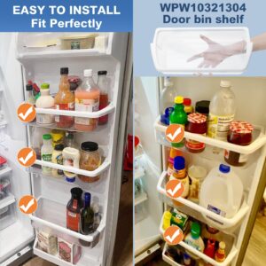 [UPGRADE] WPW10321304 Refrigerator Door Shelf Replacement Compatible with Whirlpool Fridge Door Bin WRS325FDAM04 WRS325FDAM02 WSF26C3EXF01 WRS325FDAM01 ED5FVGXWS07 - Replace AP6019471 2179574 2179575