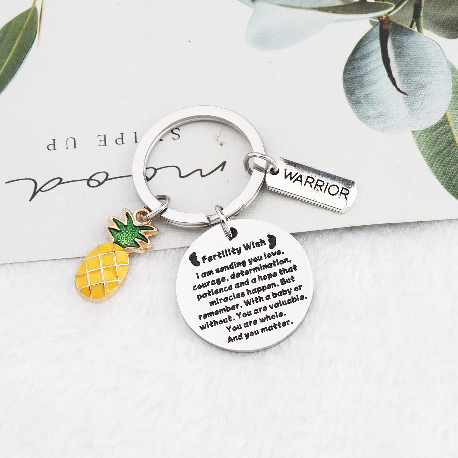 MYOSPARK IVF Pineapple Gift Fertility Wish Keychain IVF Pregnant Wish Gift IVF Gift for Infertility Mom Transfer Day TTC Gift (Fertility Wish KC)