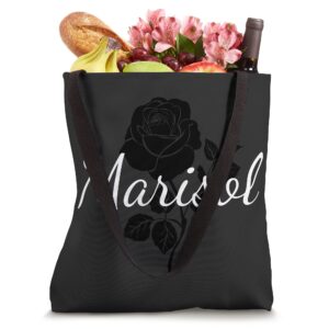 Marisol - Custom Black Rose Gray Floral Personalized Tote Bag