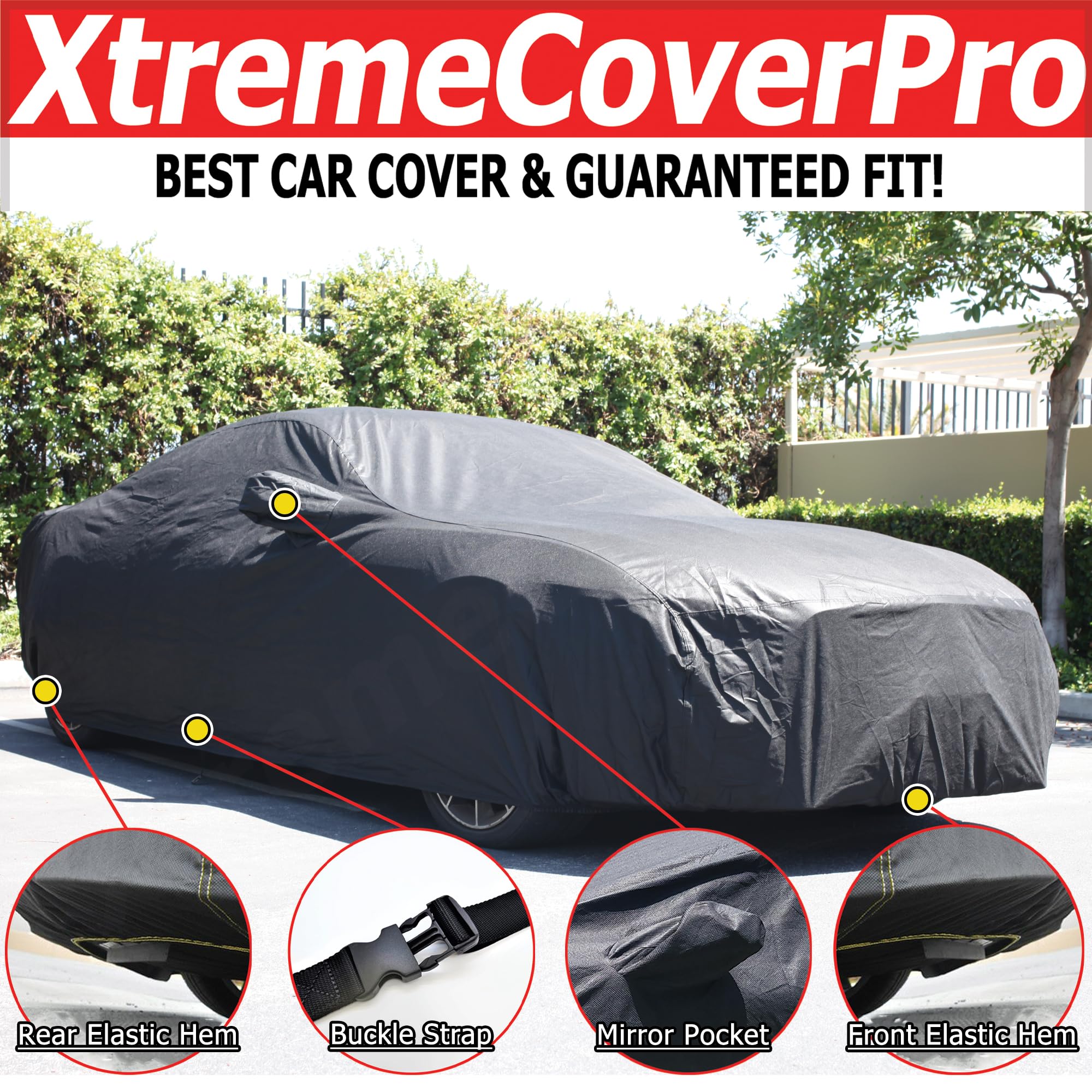 Custom FIT Car Cover for Ford Mustang 2015 2016 2018 2019 2020 2021 2022 2023 Car Cover for XTREMECOVERPRO PRO Series Black -A.P