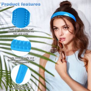 16 Pieces Plastic Headbands with Teeth Simple Hard Headbands Wide Anti-slip Hair Bands Craft Headband Hoops for Women Girls DIY Hair Accessories (1 Inch, Classic Color)