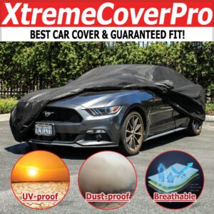 Custom FIT Car Cover for Ford Mustang 2015 2016 2018 2019 2020 2021 2022 2023 Car Cover for XTREMECOVERPRO PRO Series Black -A.P