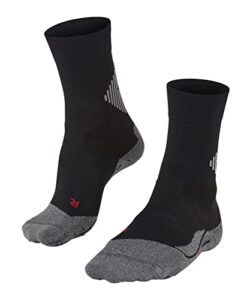 falke unisex 4 grip stabilizing athletic socks, mid calf, compression sock, light weight, breathable quick dry, nylon, black (black 3019), 9-10, 1 pair