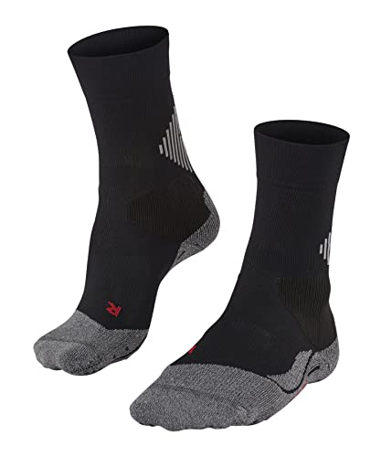 FALKE Unisex 4 GRIP Stabilizing Athletic Socks, Mid Calf, Compression Sock, Light Weight, Breathable Quick Dry, Nylon, Black (Black 3019), 9-10, 1 Pair