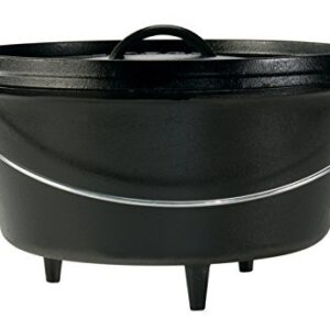 Lodge Seasoned Cast Iron Deep Camp Dutch Oven + Camp Dutch Oven Lid Lifter