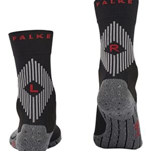 FALKE Unisex 4 GRIP Stabilizing Athletic Socks, Mid Calf, Compression Sock, Light Weight, Breathable Quick Dry, Nylon, Black (Black 3019), 9-10, 1 Pair