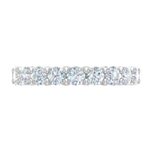 2 Carat Diamond Eternity Wedding Band Ring in 14K White Gold (Value Collection) - IGI Certified (Ring Size 7.5) (I1-I2 Clarity)