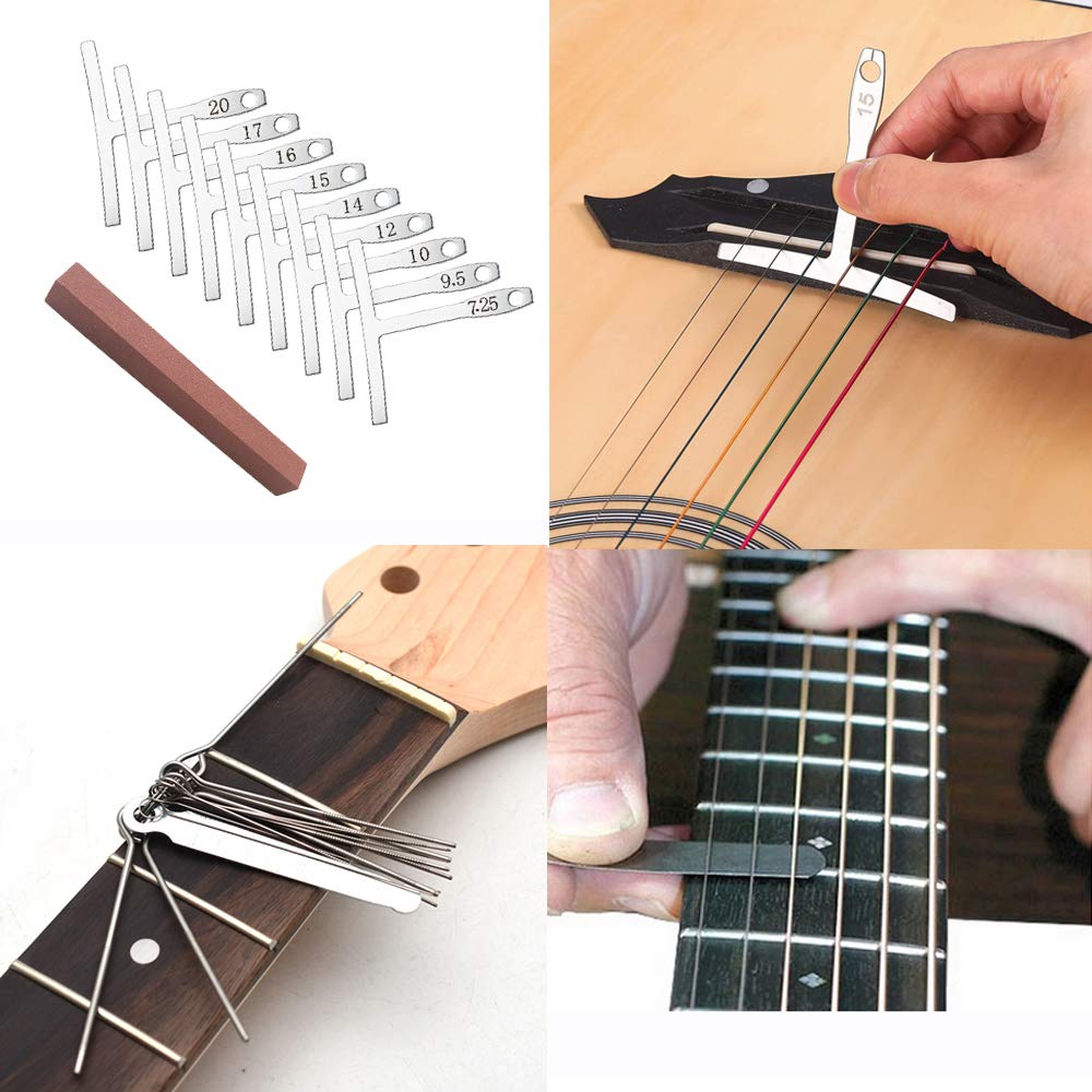 99PCS Guitar Tool Kit，Professional Guitar Repairing Maintenance Tool Kit with Capo Guitar Strings Picks Bridge Pins Gauge Guitar Accessories Gift for Acoustic Guitar Electric guitar Ukulele Bass Banjo