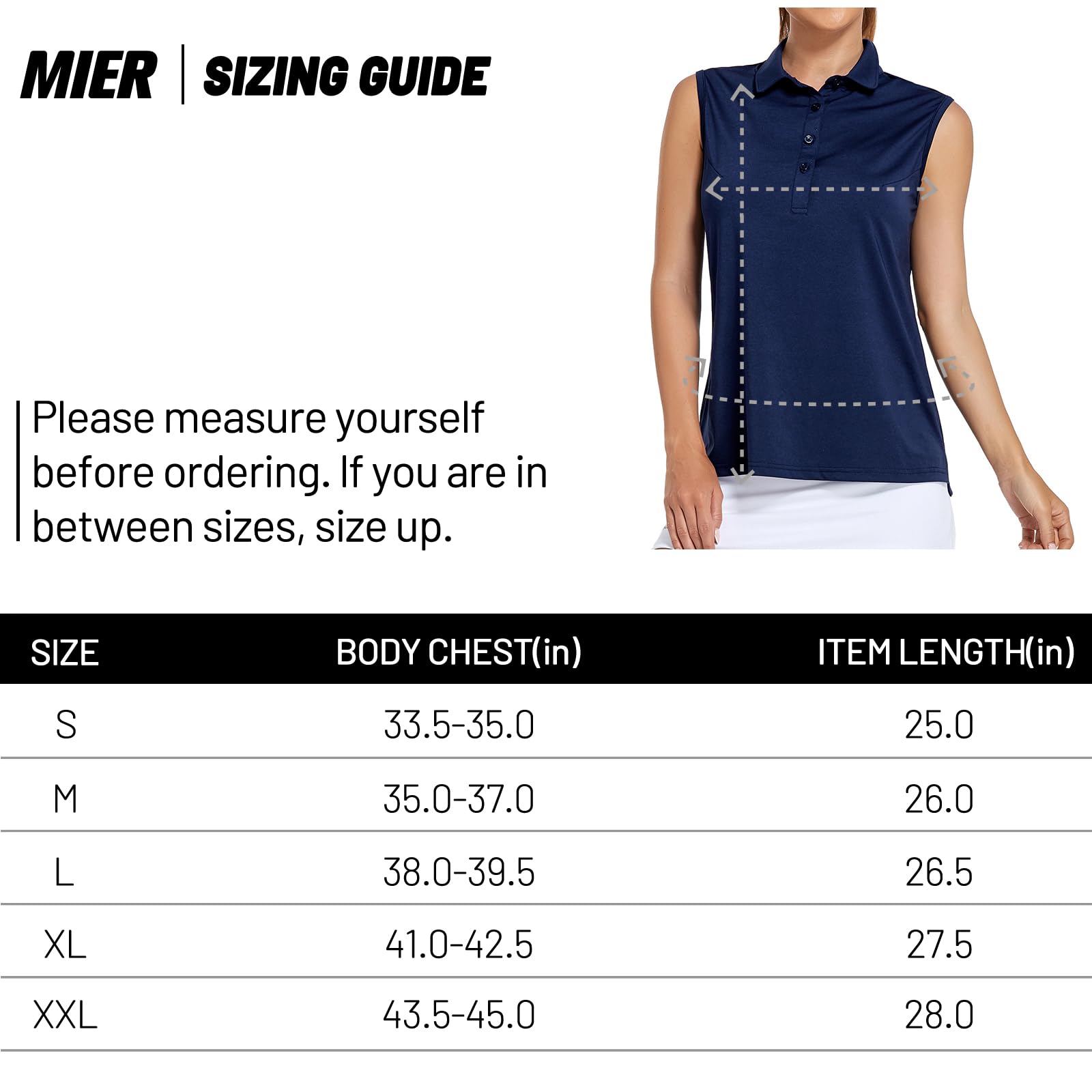 MIER Women's Sleeveless Golf Polo Shirts 4-Button Tennis Athletic Tank Tops with Collar Sun Protection Quick Dry, UPF 50+, Navy, S