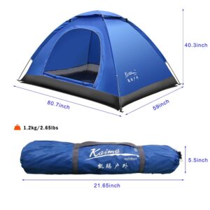 2-Person Camping Tent - Lightweight Portable Tent, Windproof and Waterproof, Suitable for Traveling, Camping, Climbing, Hunting, Hiking and Other Outdoor Activities (Blue)