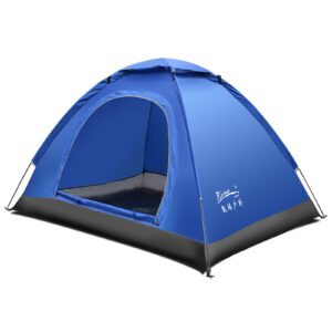 2-person camping tent - lightweight portable tent, windproof and waterproof, suitable for traveling, camping, climbing, hunting, hiking and other outdoor activities (blue)