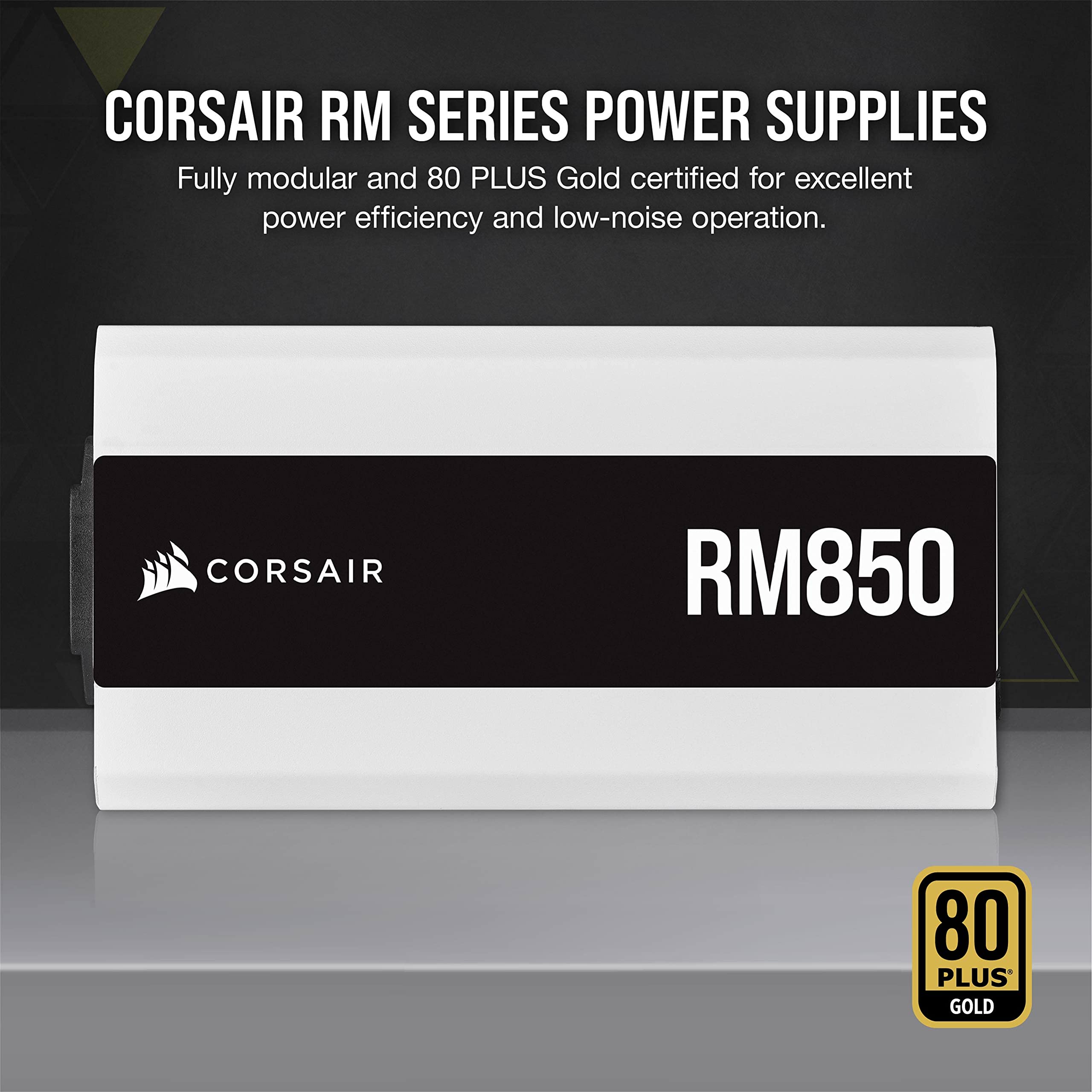 CORSAIR RM Series (2021), White, RM850, 850 Watt, 80 Plus Gold Certified, Fully Modular Power Supply