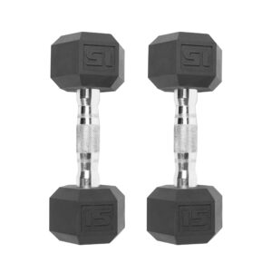 CAP Barbell 50lb Coated Hex Dumbbells, 10x2 15x2, Part of 150lb Set