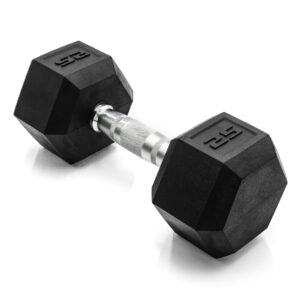 cap barbell 25 lb coated hex dumbbell weight, new edition