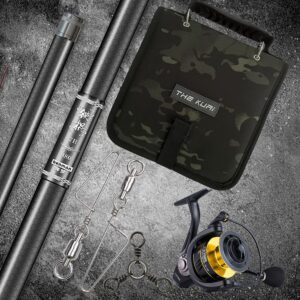 Thekuai Fishing Tackle Binder, Lure Storage Bag, Soft Bait Binder, Fishing Organized Storage Rig Bag for Baits, Rigs, Jigs and Lines, Suitable for Fresh Water and Saltwater (Camo Black/9.5" * 8.3")