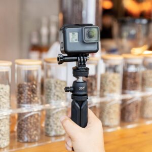 Extendable Camera Mini Tripod, 3 Sections 360°Pan and 90°Tilt Selfie Stick Tripod for Canon G7X Mark III Sony ZV-1 RX100 VII Action Camera Gopro Hero 9/8/7/6 Black DJI Osmo Action