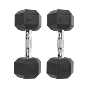 CAP Barbell 50lb Coated Hex Dumbbells, 25x2, Part of 150lb Set