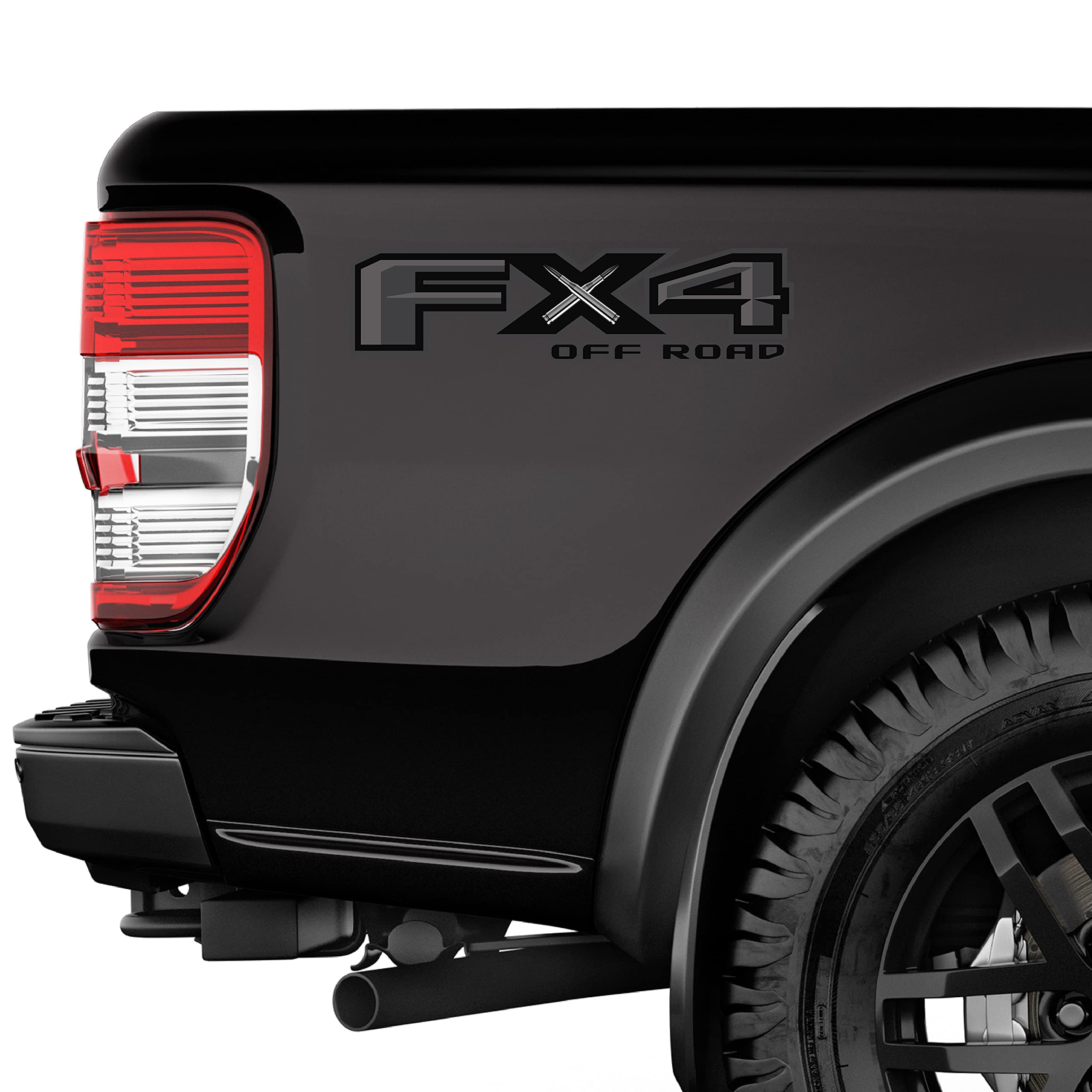 FX4 Off Road Decal USA Black Flag Replacement Sticker F 150 Bedside Emblem for 4x4 Truck Super Duty (FX4 Off Road Decal Black Replacement Sticker)