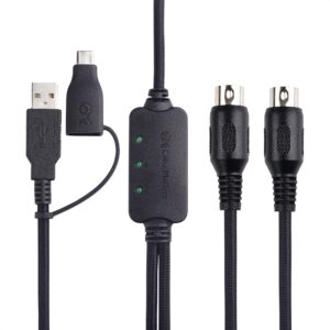 Cable Matters MIDI to USB Cable 6.6 ft / 2m (USB MIDI Cable, MIDI to USB C Cable) in Black, Does NOT Support SysEx