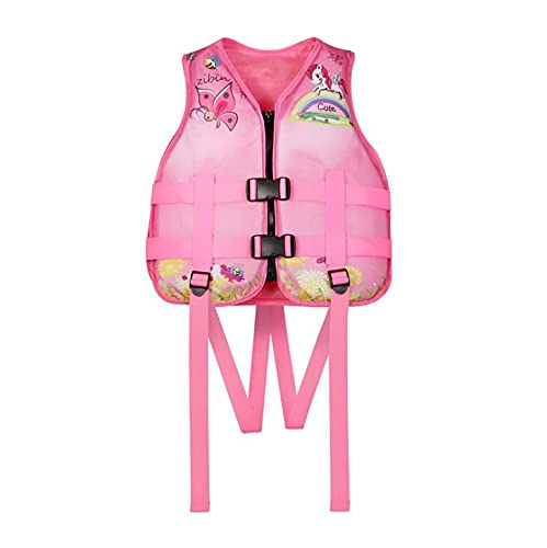 Children's Swimming, Auxiliary Float Suit Buoyancy Vest, Boys and Girls Fishing Vest (Pink Unicorn)