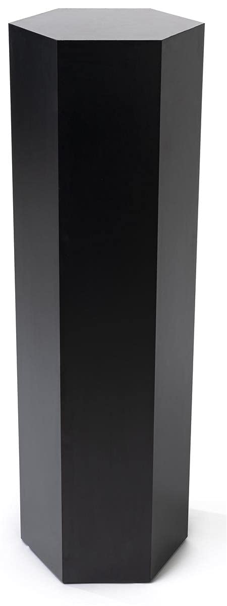 Displays2go 6-Sided Retail Pedestal Stand, Laminate, 36-inch Tall - Black (SMHEXPD36BLK)