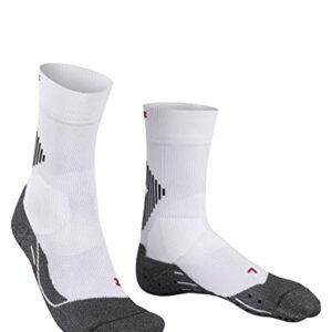 FALKE Unisex 4 GRIP Stabilizing Athletic Socks, Mid Calf, Compression Sock, Light Weight, Breathable Quick Dry, Nylon, White (White 2029), 10.5-11.5, 1 Pair