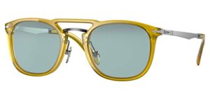 persol po3265s square sunglasses, miele/antique blue, 50 mm