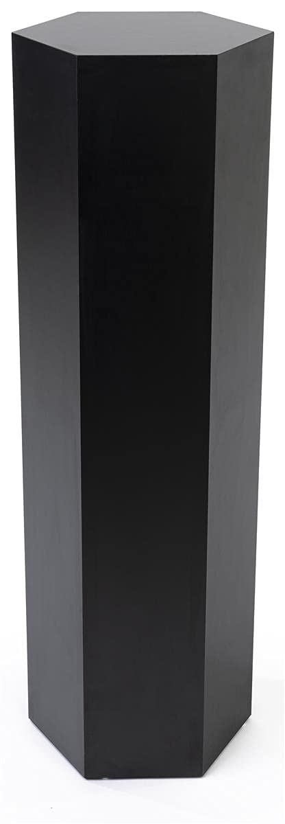 Displays2go Hexagonal Pedestal Display, Laminate, 42-inch Tall - Black (SMHEXPD42BLK)