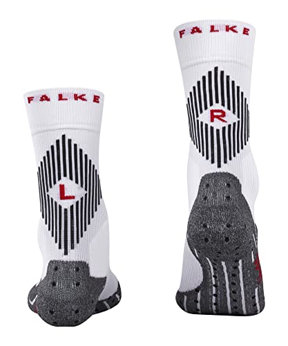 FALKE Unisex 4 GRIP Stabilizing Athletic Socks, Mid Calf, Compression Sock, Light Weight, Breathable Quick Dry, Nylon, White (White 2029), 10.5-11.5, 1 Pair