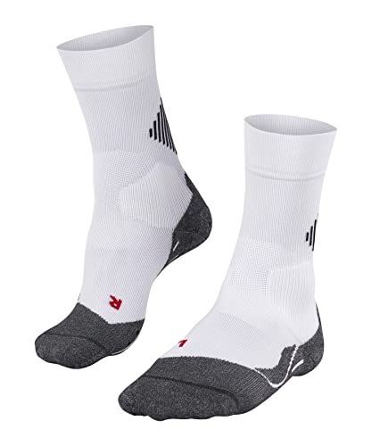 FALKE Unisex 4 GRIP Stabilizing Athletic Socks, Mid Calf, Compression Sock, Light Weight, Breathable Quick Dry, Nylon, White (White 2029), 10.5-11.5, 1 Pair