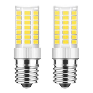 E17 LED Bulb Dimmable, 5W Microwave Oven Bulb, Daylight White 6000K, 40W Halogen Bulb Replacement for Microwave, Over Stove Appliance, Range Hood, Refrigerator, E17 Intermediate Base (2 Pack)