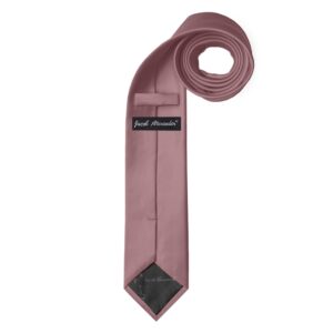 Jacob Alexander Solid Color Men's Slim Tie and Hanky Set - Dusty Rose