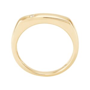 Welry Star Band Ring with Diamond in 10K Yellow Gold, Size 8, Size 8