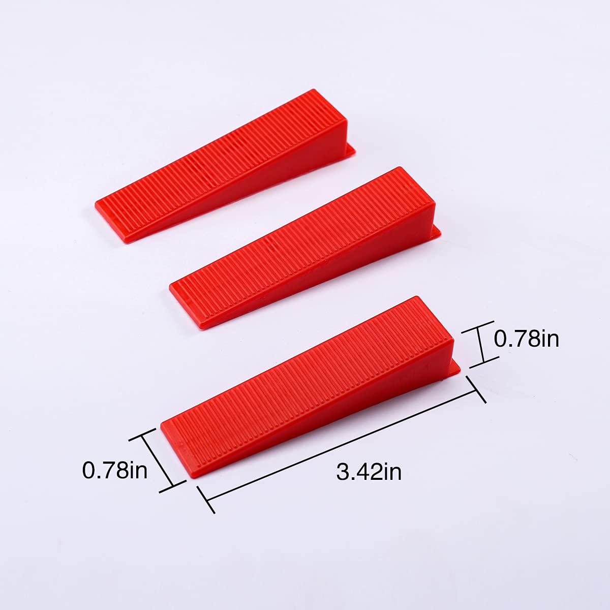 500 Pcs Reusable Leveling Wedges, Tile Leveling System Wedges For 1/8" spacers, 1/16" spacers, 1/32" spacers,for Tile Leveler Installation (500, red)