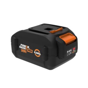 worx wa3012 20v power share pro 4.0ah lithium-ion high-capacity battery, black and orange